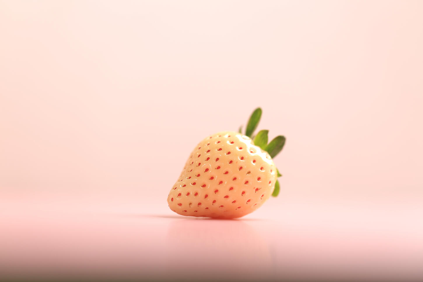 Minimalistic shot on white strawberry